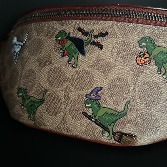 NWT Rare Coach Rexy Halloween Charter Belt Bag 7 Signature Canvas Print Purse - Picture 5 of 11